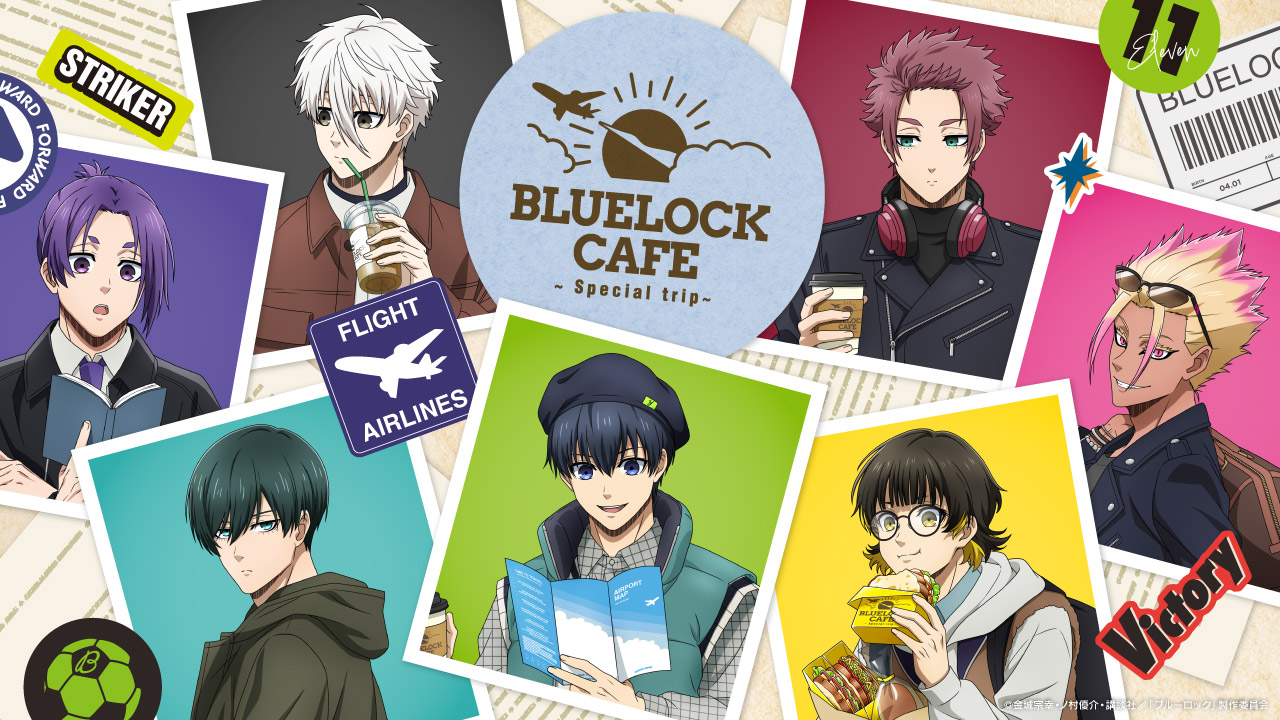 Official character art for the exclusive BLUE LOCK - Special Trip - anime café in Tokyo, Japan (©