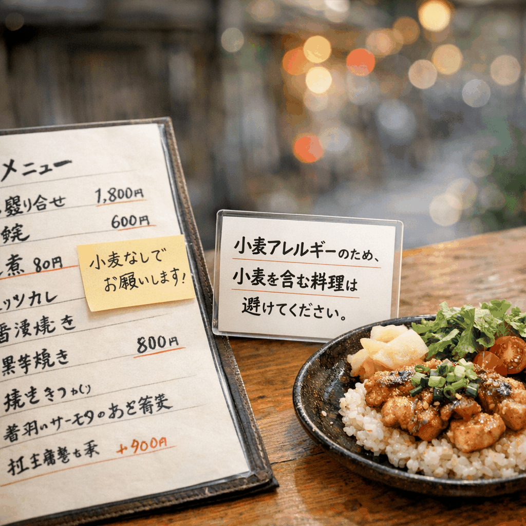 Gluten‑free meal on a table in a Tokyo café