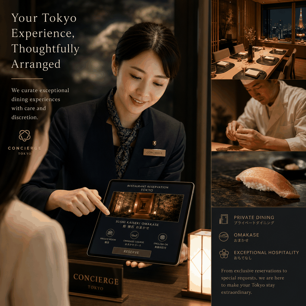 Tokyo restaurant dining room with private seating options