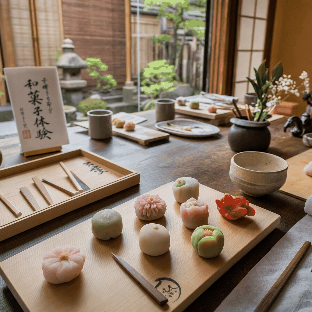 Hands-on wagashi-making class in Kyoto with seasonal nerikiri sweets