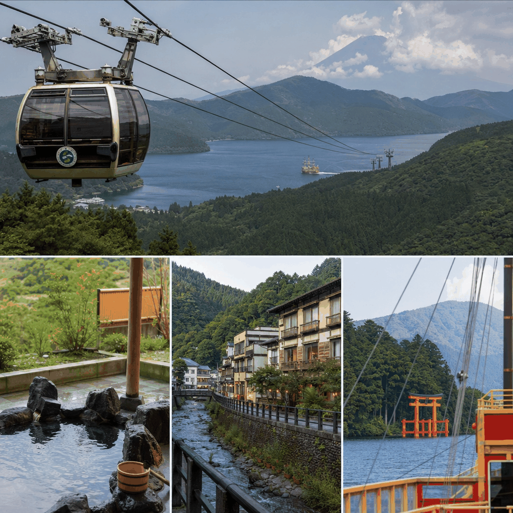 Hakone day trip route showing the classic loop with onsen stops near Hakone-Yumoto