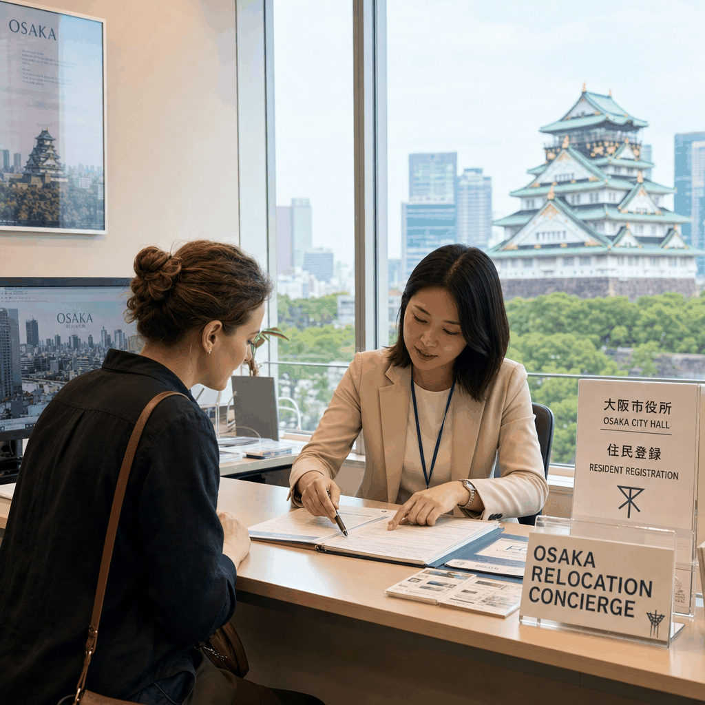 How can a concierge simplify moving to Japan when relocating to Osaka?