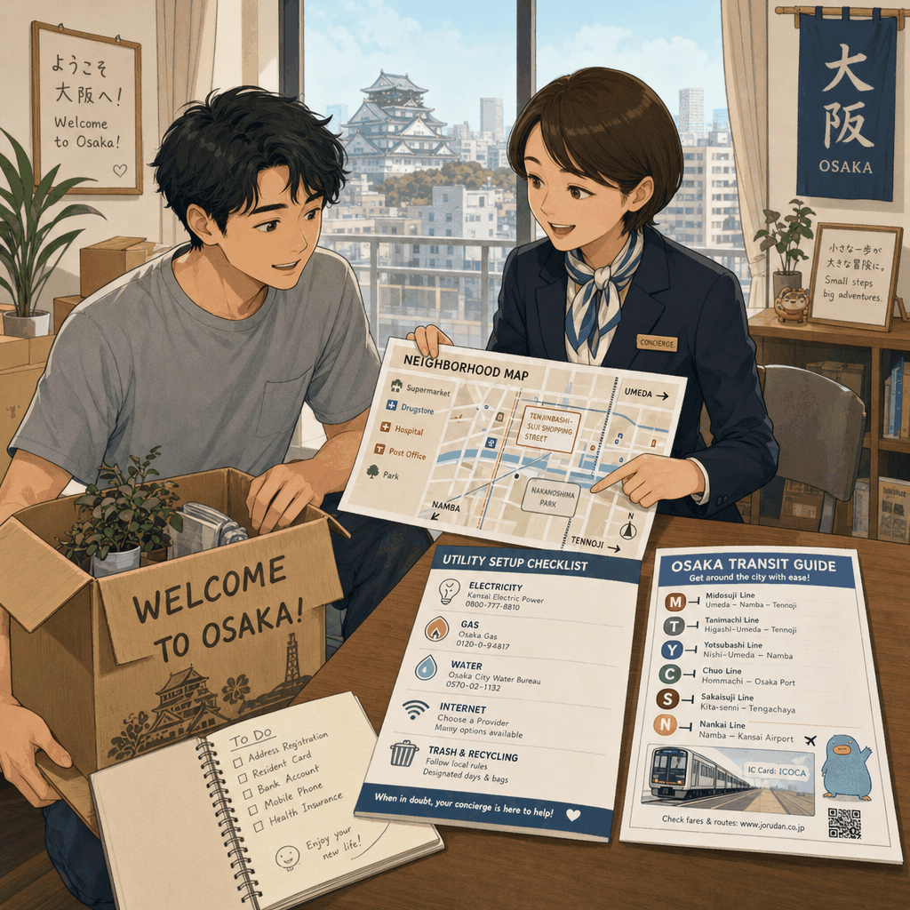 Osaka neighborhood move-in planning near local services and transit