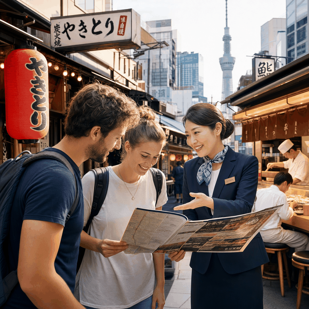 How can a Tokyo concierge arrange food tours and travel assistance?