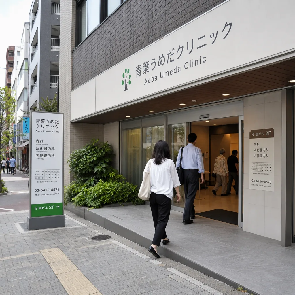 Tokyo clinic directory on a smartphone for expats seeking English medical support