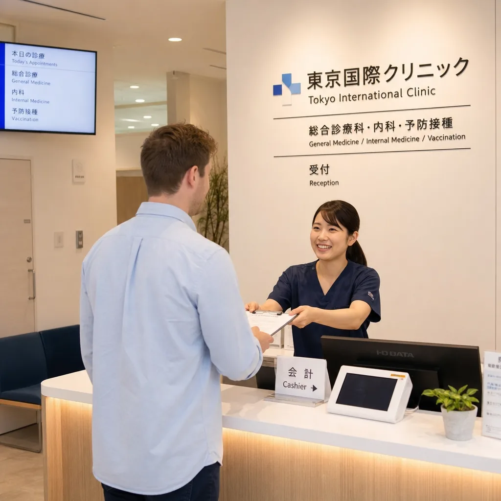 Tokyo clinic search on an official medical information website for English-speaking care