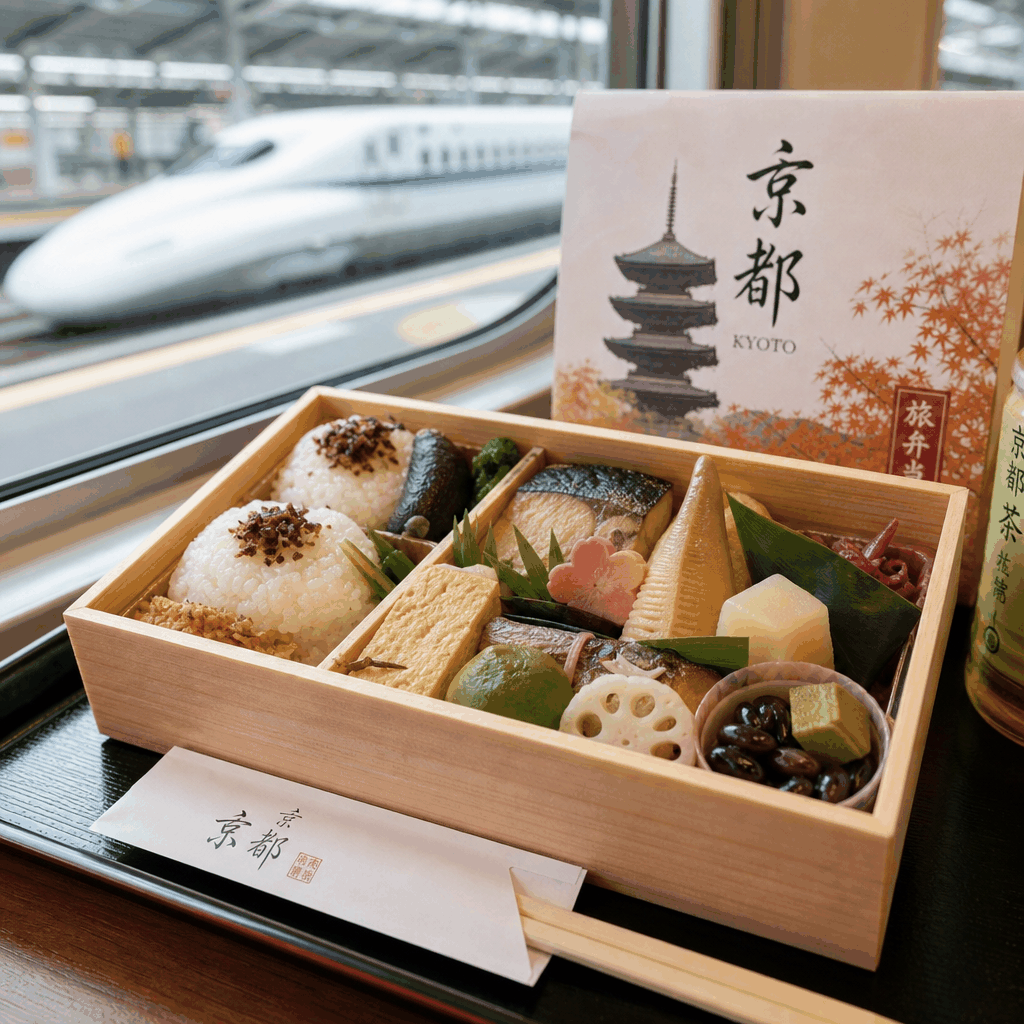 Kyoto Station ekiben pickup counter and station concourse for advance orders