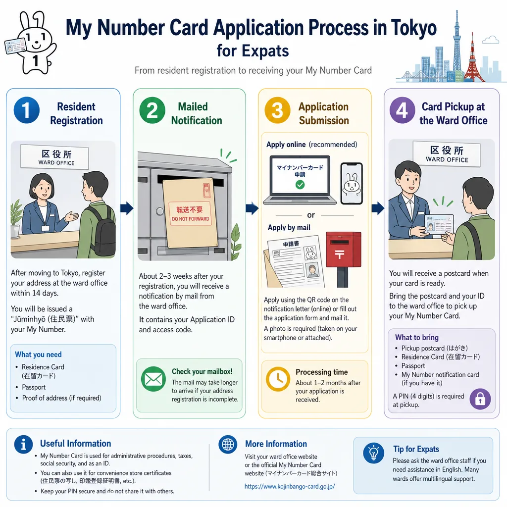 My Number Card application and pickup process for expats in Tokyo