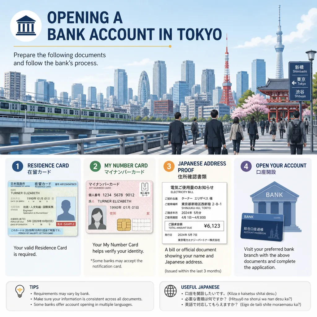 Tokyo post office and bank counter used for account opening