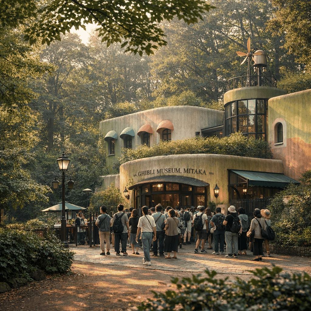 Exterior pathway to Ghibli Museum in Inokashira Park, Mitaka