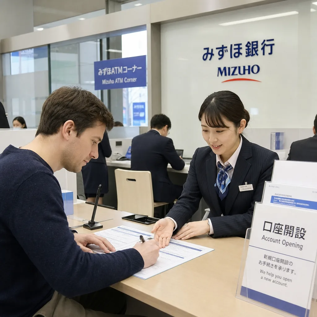 A Tokyo bank branch entrance with signage for everyday expat banking