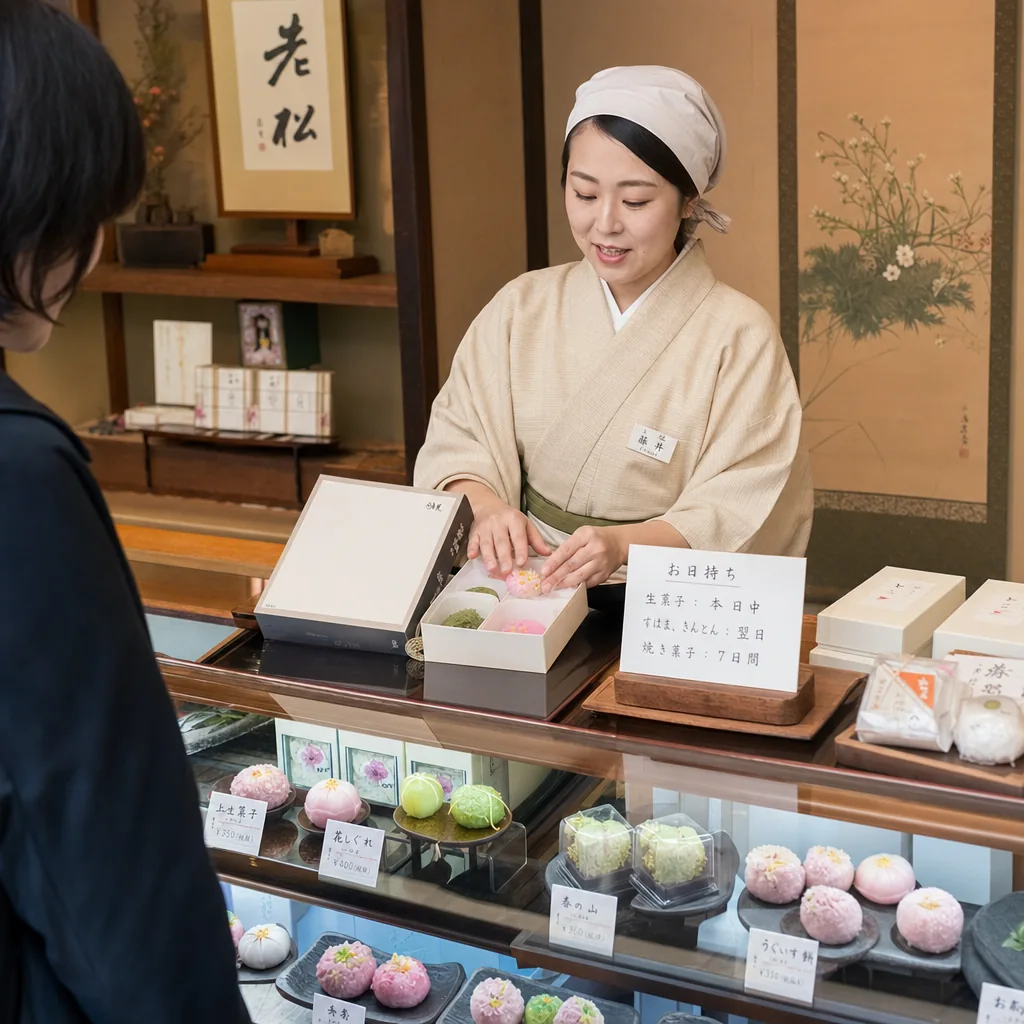 A packed carry-on bag with protected Japanese sweets for the flight home