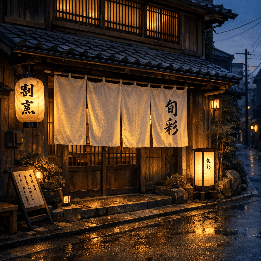 Chef working behind a sushi counter in Tokyo