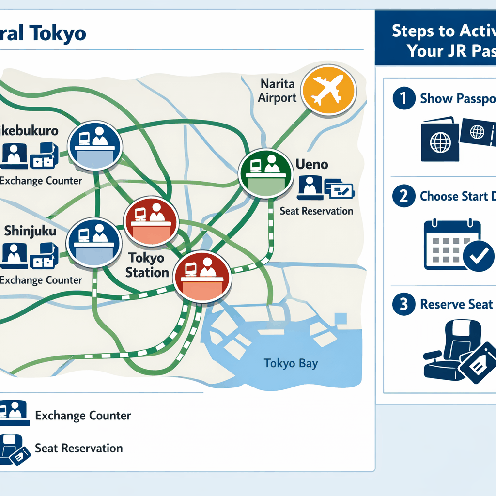 Midori-no-madoguchi ticket office at Tokyo Station where JR Pass holders can reserve seats