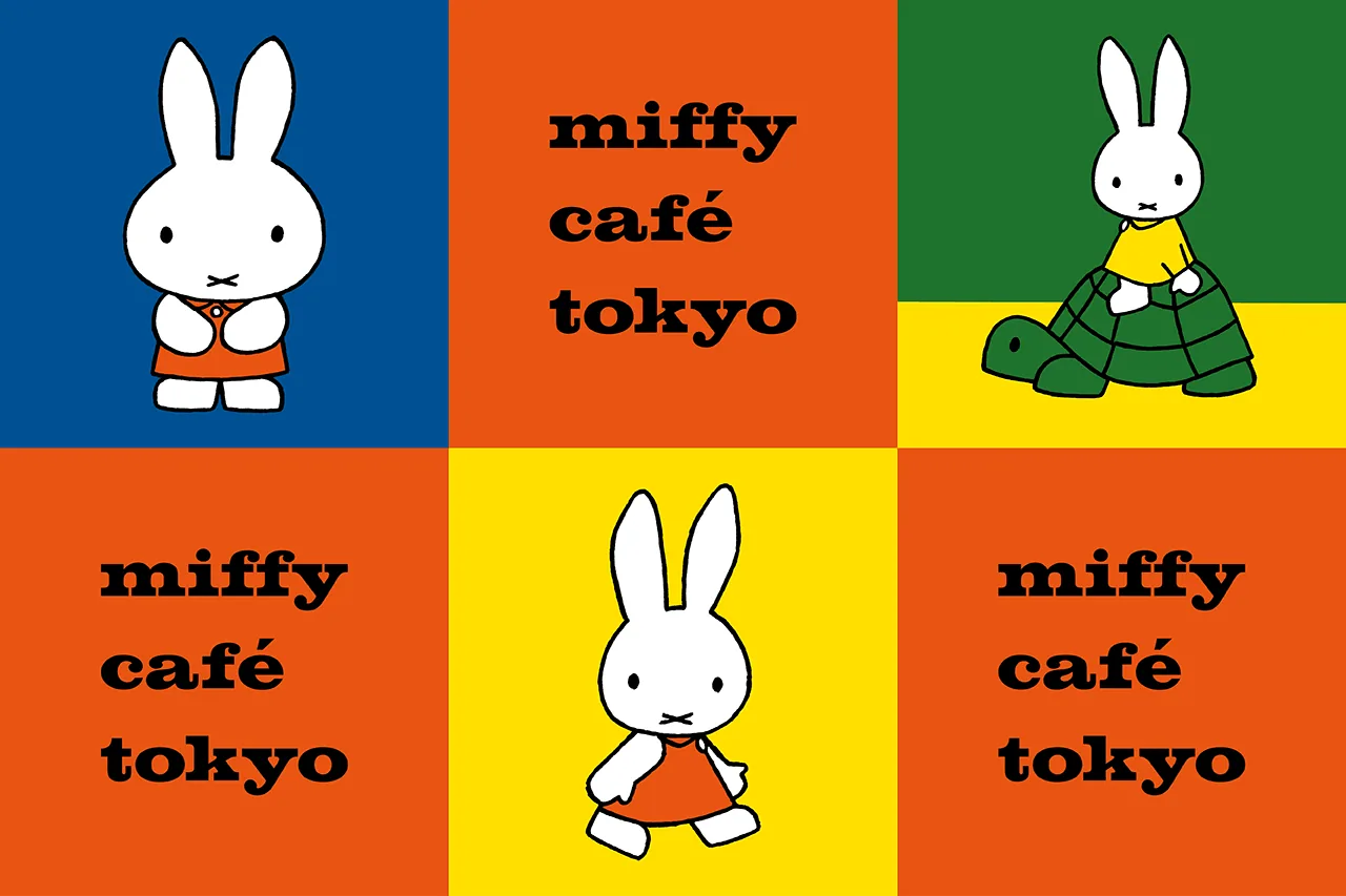 Logos of the miffy café tokyo, an anime café in Japan (Illustrations Dick Bruna © copyright Mercis