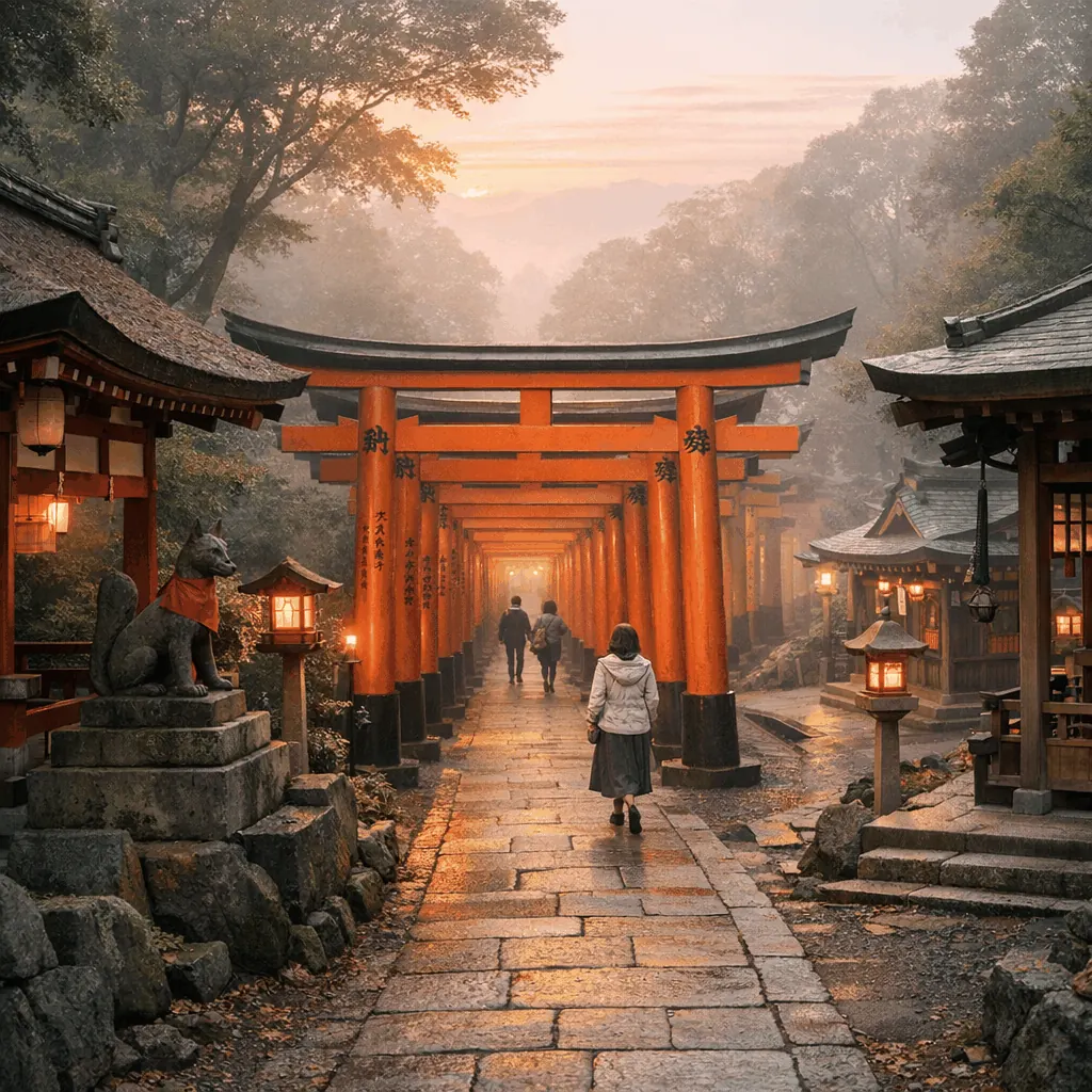 The torii gates of Fushimi Inari Taisha near Inari Station