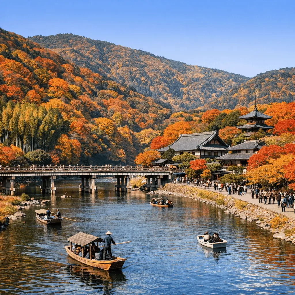 Bamboo grove and Tenryu-ji area in Arashiyama, Kyoto