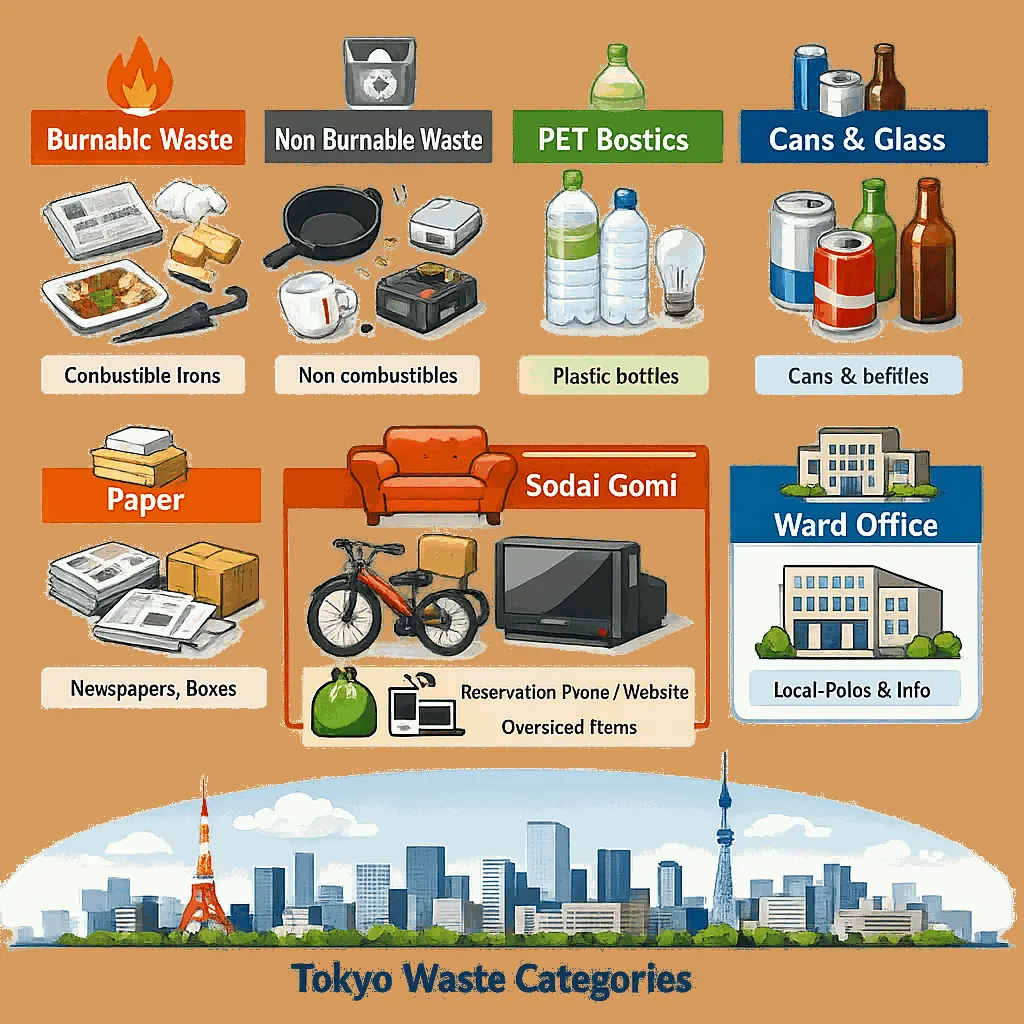 A city worker collecting a large sodai gomi item after a reservation