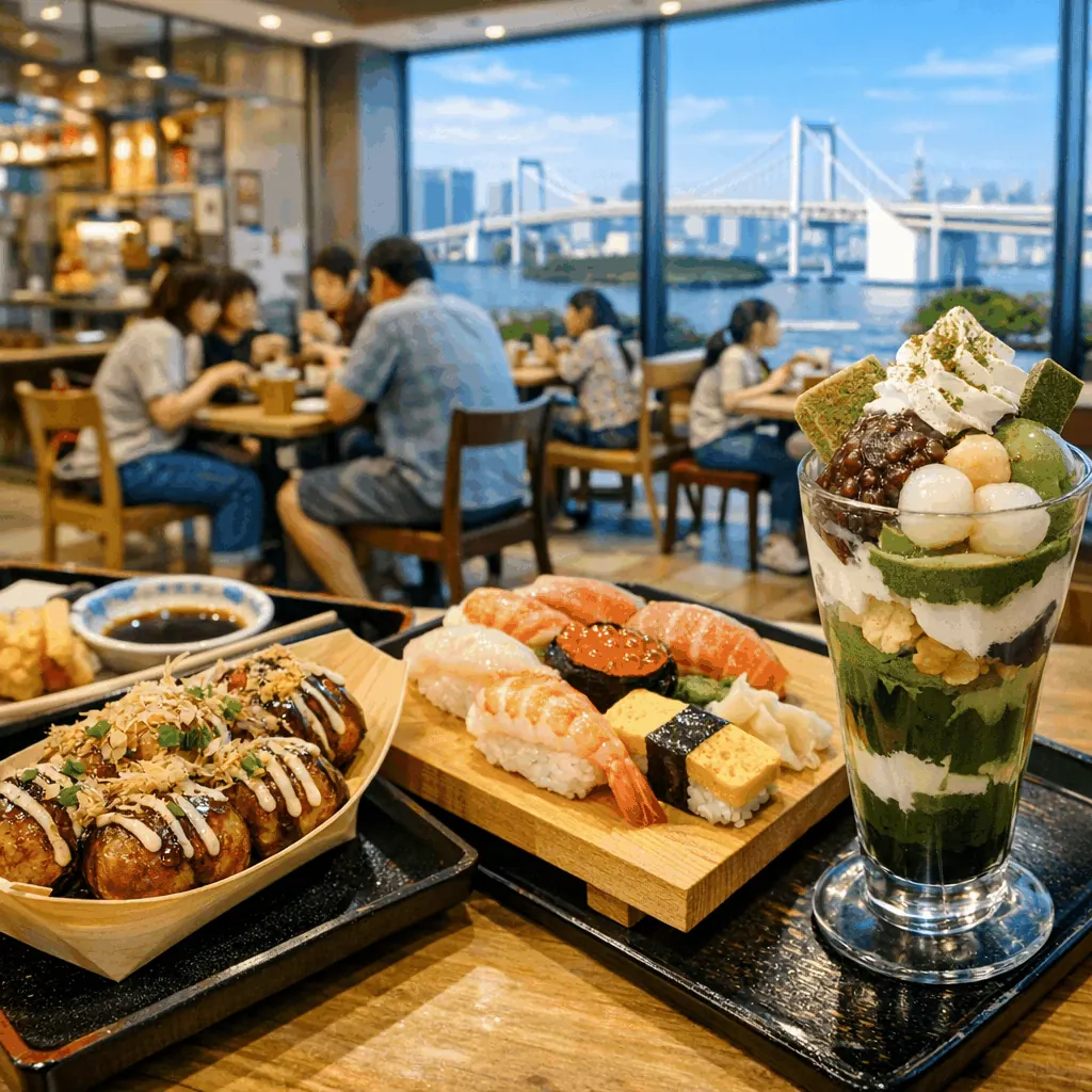 Life-size Unicorn Gundam statue at DiverCity with families taking photos