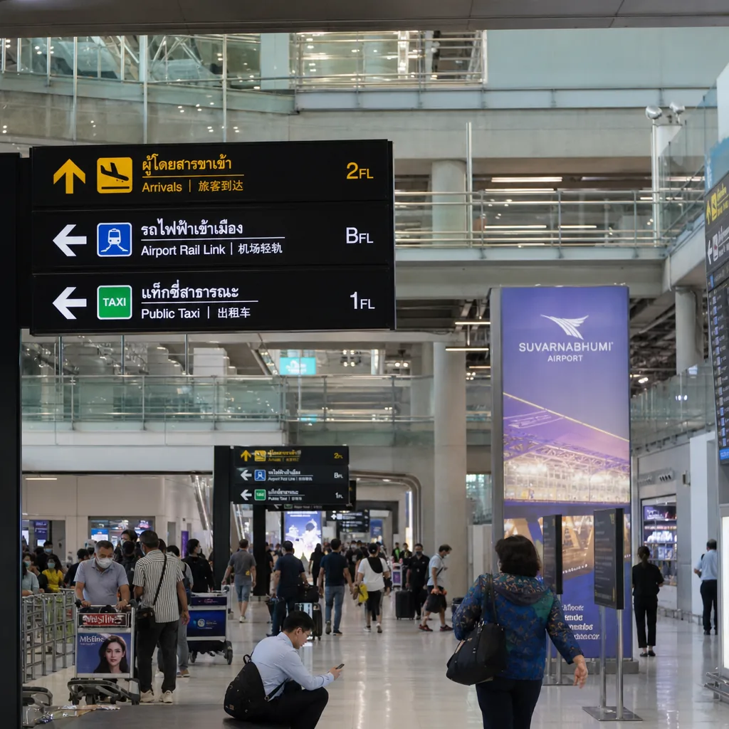 Suvarnabhumi Airport Rail Link platform for Bangkok city transfers