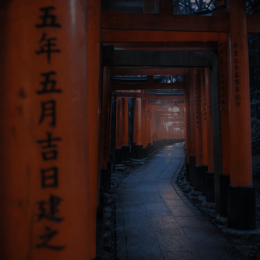 What's the best time to photograph fushimi inari torii gates in Kyoto?