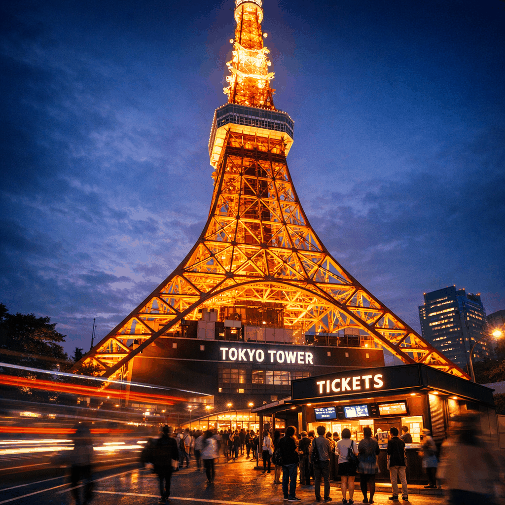 Night view over Tokyo from an observation deck alternative