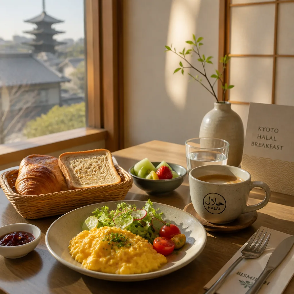 Morning café and restaurant search area in Kyoto for Muslim travelers