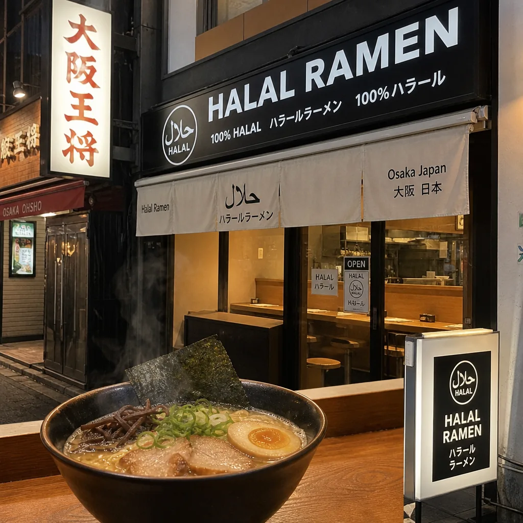 Where can expats find halal ramen in Osaka now?
