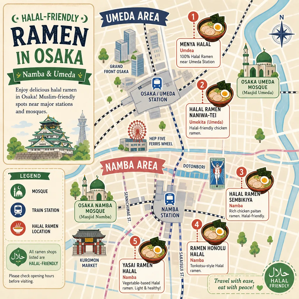 A Muslim-friendly ramen bowl in Osaka with clear halal verification