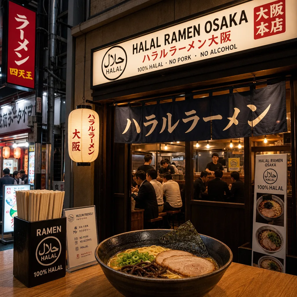 Halal ramen options in Osaka’s Namba and Umeda districts for expats