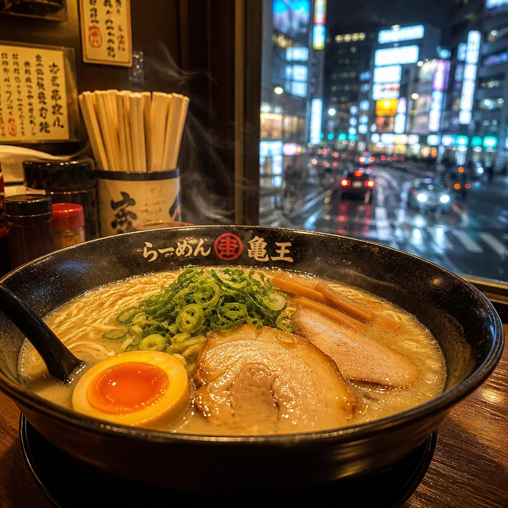 Late-night ramen bowl in Osaka for an after-work meal