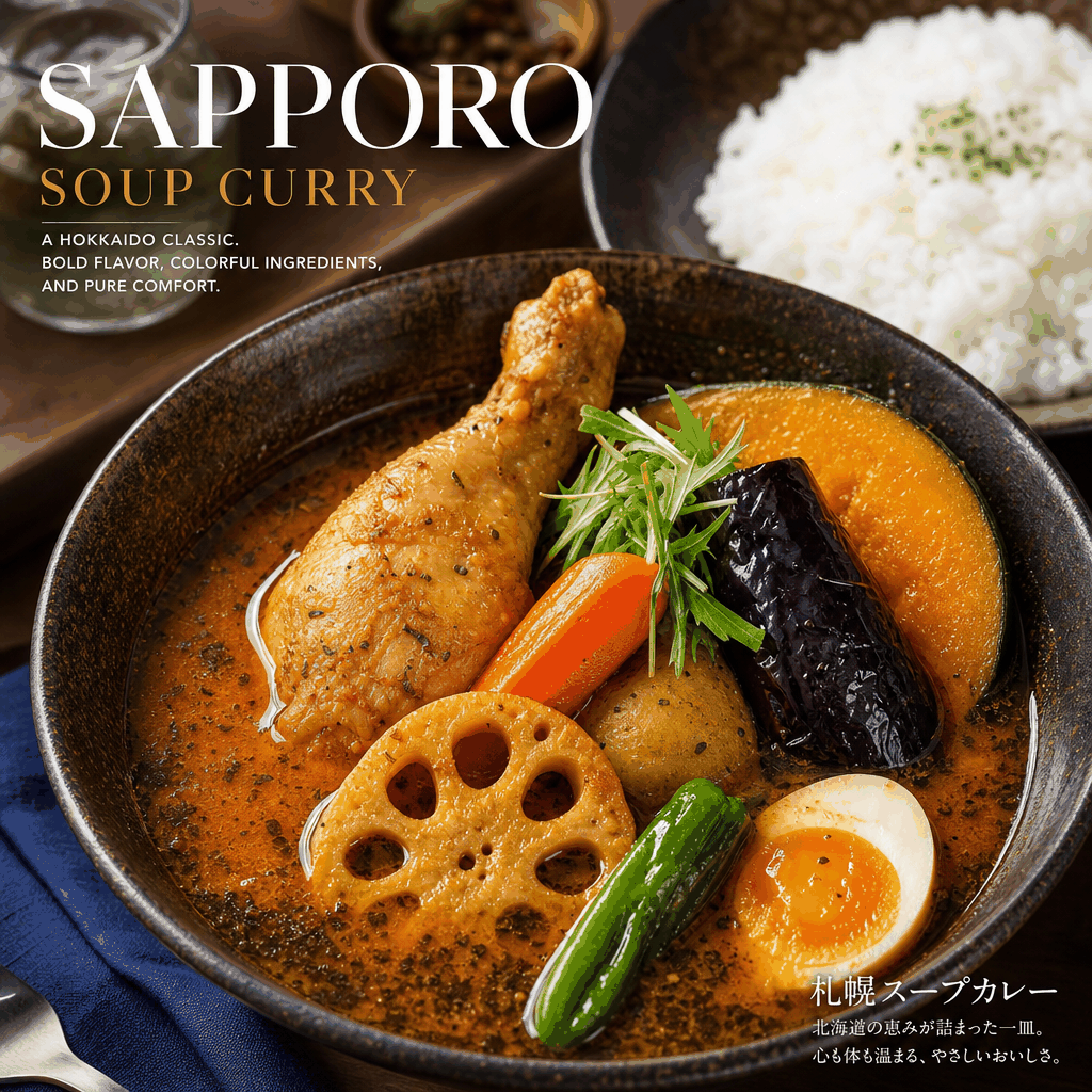 Inside a popular soup curry restaurant in central Sapporo