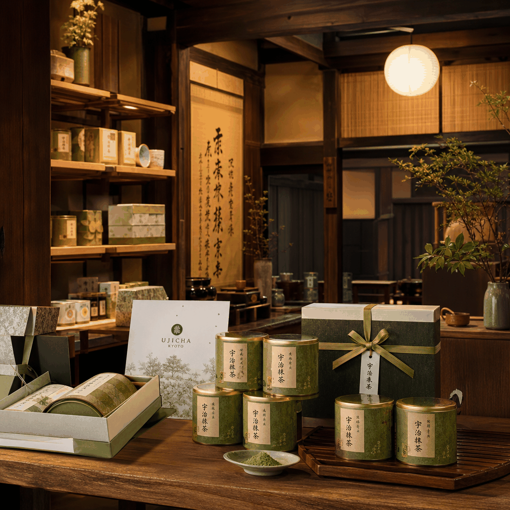 Kyoto matcha powder from a Uji-area tea shop packaged for shipping