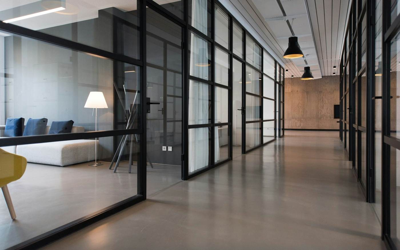 Modern office interior for property management partnership planning