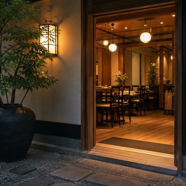 Warm restaurant dining room ready for foreign guests