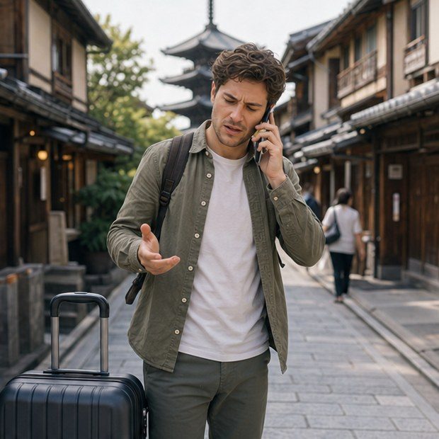 Traveler in Japan requesting practical non-emergency support by phone